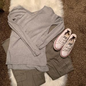 Joan Vaas grey v-neck sweater
